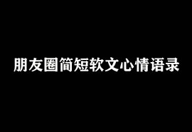 朋友圈簡(jiǎn)短軟文心情語(yǔ)錄大全